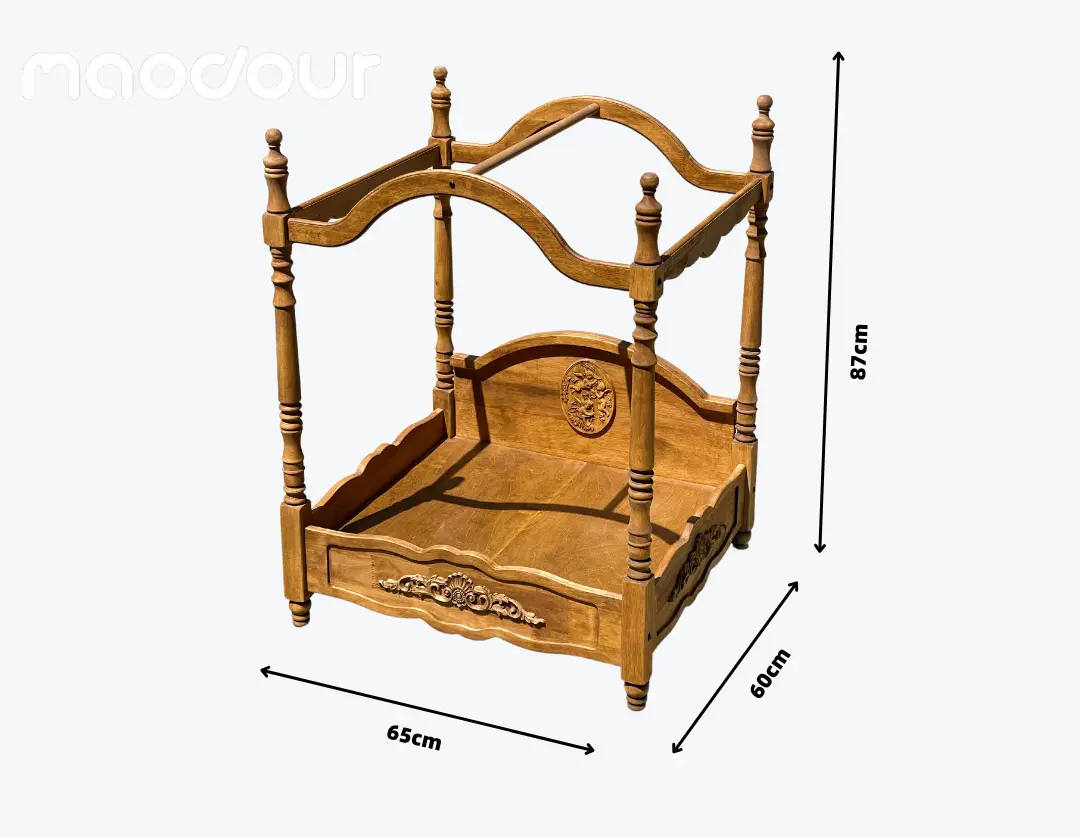 Canopy princess vintage pet bed detail 2